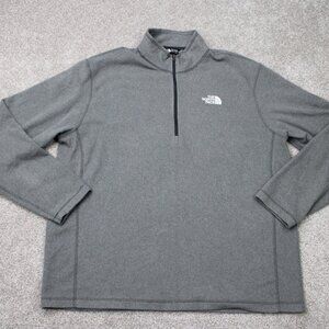 The North Face Sweatshirt Mens XL Gray Glacier Fleece 1/2 Zip L/S Pullover